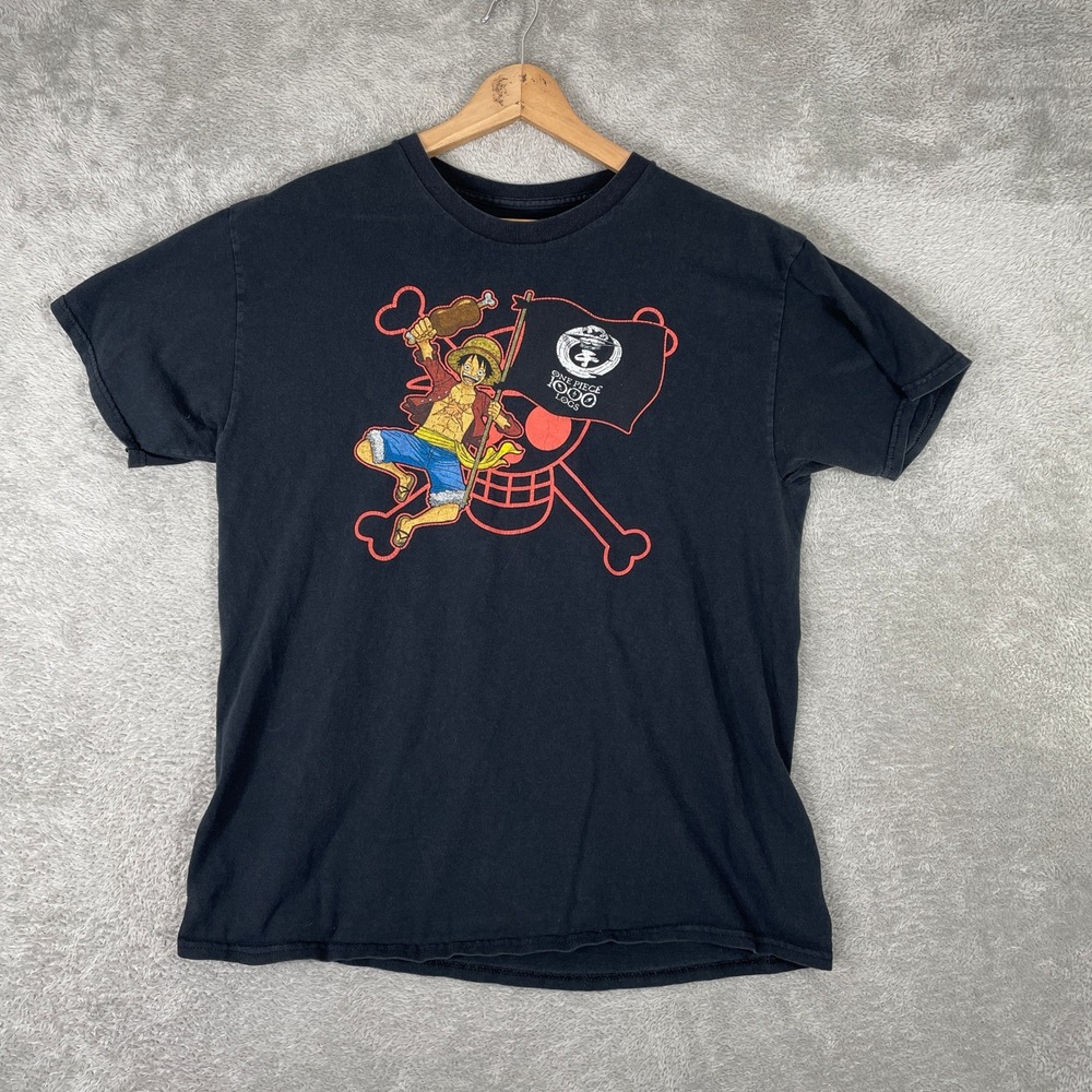 One Piece Shirt Mens Large Black Luffy 1000 Logs Anime Manga Ripple Junction
